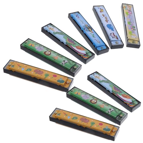 Beaupretty 9 Stück Mundharmonika Teilig Kleines Metall Harmonikaspielzeug für Anfänger Einfache Handhabung Bunte Designs Pädagogisches Musikinstrument für Junge Mädchen und Musikbegeisterte von Beaupretty