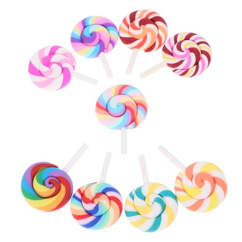 Beaupretty 9 Stück Teiliges Bunter Miniatur Lutscher Dekorationen für DIY Mikro Szenen Realistische Simulation von Lollipop Foto Requisiten für Puppenhaus und Handwerksprojekte von Beaupretty