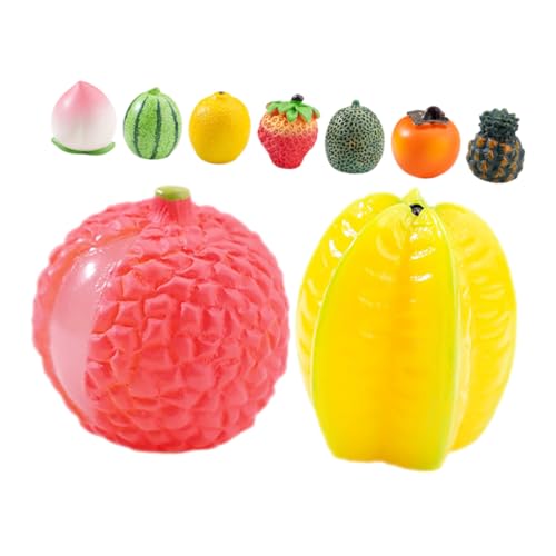 Beaupretty 9 Stück Teiliges Mini Obst Modell Set aus Robustem Harz Realistische Künstliche Früchte in Miniaturgröße Dekorative Simulation für Puppenhaus Schreibtisch und Regal Kompakt und von Beaupretty