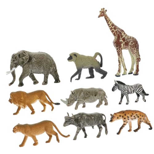 Beaupretty 9 Stück Teiliges Realistischer Wildtier Figuren aus Kunststoff Stabile Dekoration in Natürlicher Hockstellung Vielseitig für Kinderzimmer Deko Lernspielzeug und DIY Projekte von Beaupretty