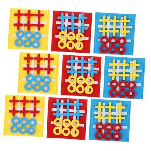 Beaupretty 9 Stück Teiliges Toe Spielset aus Robustem Filz Farbenfrohes Mini Brettspiel für Denkvermögen und Problemlösung Lernspielzeug für Ab Jahren von Beaupretty