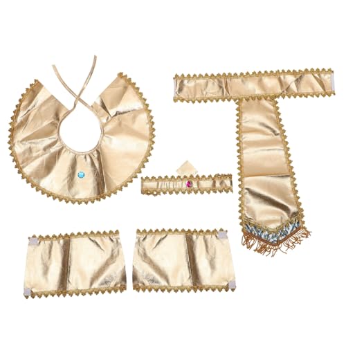 Beaupretty Ägyptisches Cosplay Kostümzubehör Teilig mit Verstellbarem Gürtel Halskragen Armbändern und Kopftuch für Halloween Party und Rollenspiele Weiches Langlebiges Stoffmaterial von Beaupretty