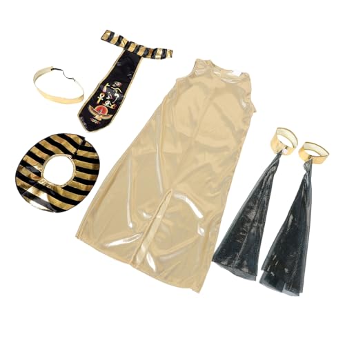 Beaupretty Ägyptisches Kostüm Ägyptisches Cosplay Outfit für Mädchen Weiches Bequemes Theater Festtagskostüm mit Headband von Beaupretty