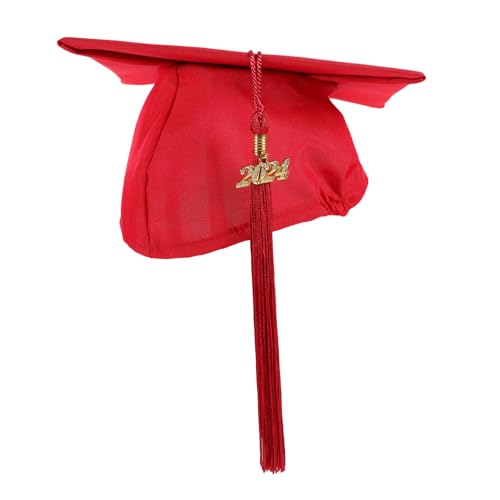 Beaupretty Abiturmütze Kappe Personalisierte Hüte Abschluss für ihn Erwachsene Meister Hut Männer Abschlusshutdekorationen Abschlusshüte Mütze mit Quaste Polyester rot von Beaupretty