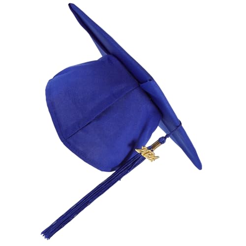 Beaupretty Abiturmütze matte Abschlusskappe Männer Schule Abschlusshüte Erwachsene Einfügen Party Abschlusskappe und Quaste Kappendekorationen für den Abschluss Polyester Blau von Beaupretty