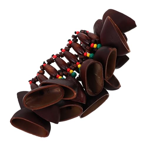 Beaupretty Afrikanisches Armband mit Handglocke Handgemachtes Musikinstrument im Tribal Stil für Afrikanische Trommelbegleitung Einzigartiges Design aus Nussschalen und Rasseln Stilvolles von Beaupretty