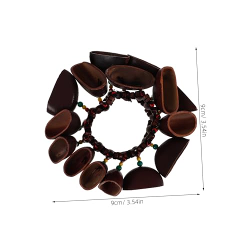 Beaupretty Afrikanisches Nussschalen Armband Handgefertigt Percussion Handglocke Schmuck Accessoire Stammesstil für Trommelbegleitung und Kulturelle Musikperformance von Beaupretty