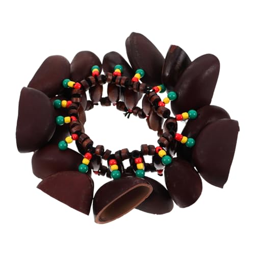 Beaupretty Afrikanisches Nussschalen Armband Handgefertigt mit Rassel Funktion Klangvoller Percussion Handschmuck Verstellbar für Männer Traditionelles Musikaccessoire mit Kultureller von Beaupretty