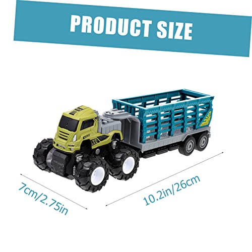 Beaupretty Alloy Inertia Trailer Truck Modell mit Dinosaurier Anhänger Realistische Tierfigur Robustes Fahrzeug für Ab Jahren Langlebiges Zugfahrzeug für Eltern Junge Mädchen Spiel von Beaupretty