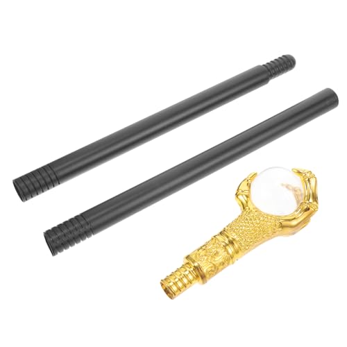 Beaupretty Antikes Goldfarbenes Cosplay Zauberstab Requisit Königlicher Spazierstock für Halloween Karneval Bühnenaufführungen Geeignet für Erwachsene von Beaupretty