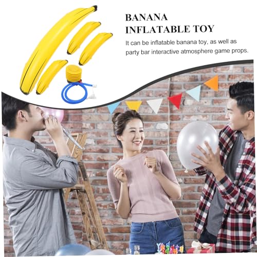 Beaupretty Aufblasbare Banane PVC Poolspielzeug mit Luftpumpe Robust Langlebig Realistisches Design für Party Bar Strand Schwimmbadspaß von Beaupretty