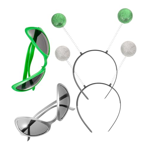 Beaupretty Außerirdisches Kostümset Teilig Stirnband und Sonnenbrille Prop für Faschingskostüme Witziges Zubehör mit Silber Grüner Brille für Party und Cosplay Beaupretty Außerirdisches Kostümset Teilig Stirnband und Sonnenbrille Prop für Faschingskostüme Witziges Zubehör mit Silber Grüner Brille für Party und Cosplay von Beaupretty