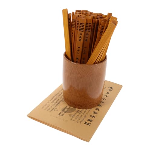 Beaupretty Bamboo Divination Sticks mit Buch und Bild Traditionelles Chinesisches Wahrsagewerkzeug für I Ching Interaktives Lernspiel Tragbar für Zuhause Schule und Reisen Umfassende von Beaupretty