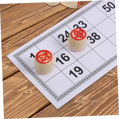 Beaupretty Bingo Spiel aus Holz mit Doppelseitigen Zahlenkarten Robust und Bruchsicher Partyspiel für Gruppen und Familien Sicheres Material für Langlebig und Einfach von Beaupretty
