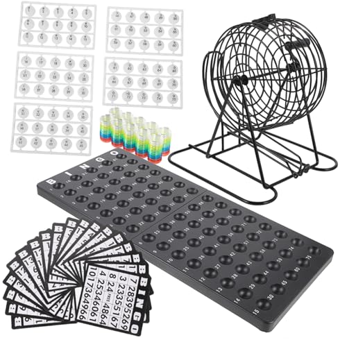 Beaupretty Bingo Spielset für Erwachsene und Familie Komplettes Party Bingo Kit mit Langlebigen Farbigen Kugeln Transparent Beschichtet für Gesellige Spieleabende und Turniere Fördert von Beaupretty