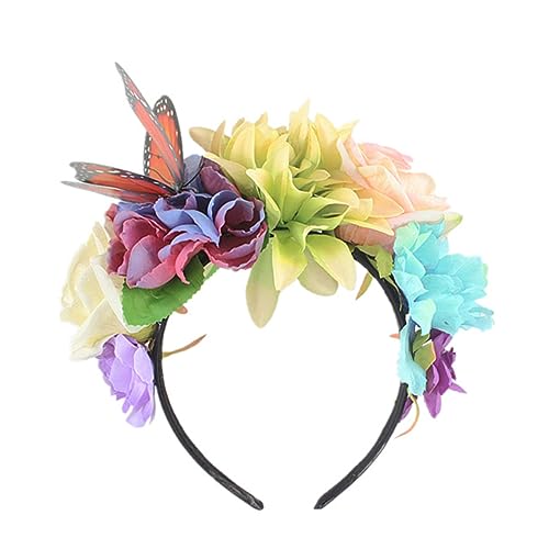 Beaupretty Blumenhaarband Damen Haarkranz mit Rosenmotiv Leichtes Stirnband für Party Cosplay Performance Rutschfester Haarreifen Eleganter Kopfschmuck für Festliche Anlässe von Beaupretty