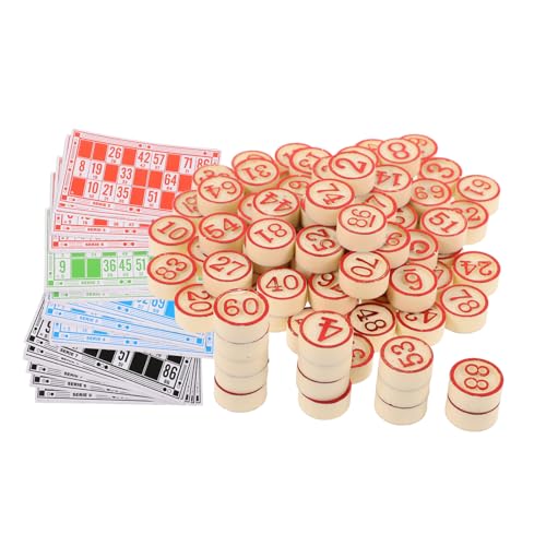 Beaupretty Brettspiel Bingo aus Holz mit Nummerierten Karten und Spielsteinen Partyspiel für Familie und Freunde für Themenfeiern und Gesellige Abende Beaupretty Brettspiel Bingo aus Holz mit Nummerierten Karten und Spielsteinen Partyspiel für Familie und Freunde für Themenfeiern und Gesellige Abende von Beaupretty