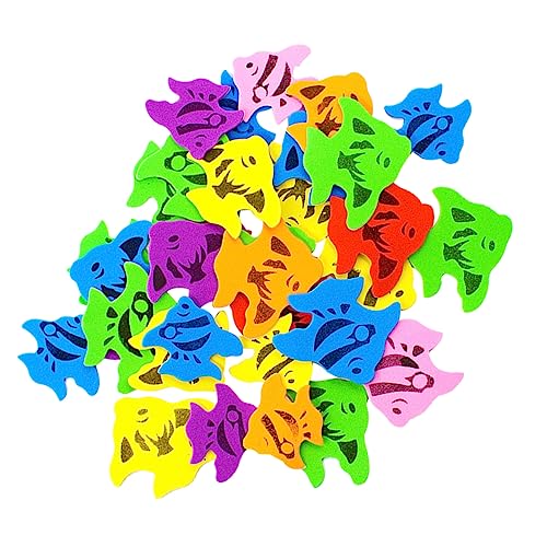 Beaupretty Bunte Selbstklebende Fischform Eva Sticker für DIY Bastelprojekte Belohnungsaufkleber Sicher und Einfach Verwendbar von Beaupretty