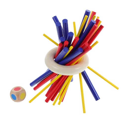 Beaupretty Buntes Balance Holzstäbe Spiel für Familien Montessori Lernspielzeug Koordination Teamgeist und Farberkennung Geeignet für Erwachsene Senioren Party und Reisen von Beaupretty