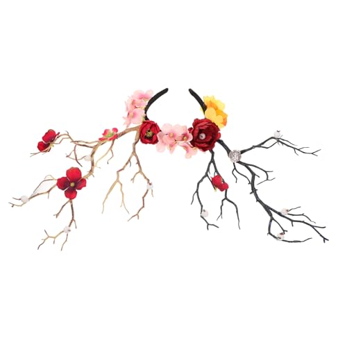 Beaupretty Buntes Hirschgeweih Stirnband mit Blumen Dekor Leichtes Festival Haarreif Accessoire für Party Kostüm Bühnenauftritt Langlebig und Komfortabel von Beaupretty