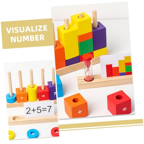 Beaupretty Buntes Holzbauklötze für Mathematik Lernspielzeug mit Zahlen und Buchstaben Motorikförderndes Lernspielzeug für Vorschulkinder Jahre Handwerklich Gefertigtes Pädagogisches von Beaupretty