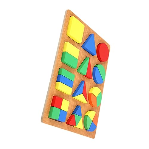 Beaupretty Buntes Holzpuzzle Formen Montessori Lernspielzeug DIY Sortierbrett Fördert Feinmotorik und Formenverständnis für Kleinkinder von Beaupretty