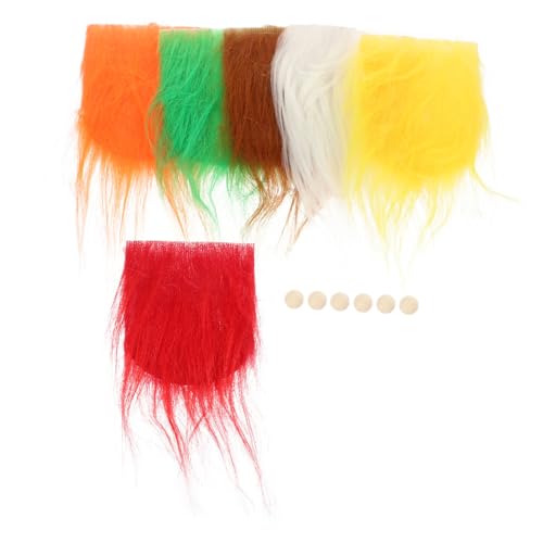 Beaupretty Buntes Teiliges Gnome Bastelset mit Vorgestanzten Farbigen Kunstbartstreifen und Unbehandelten Holzperlen für DIY Zwergdekorationen Sicher und Vielseitig Einsetzbar für Festtags von Beaupretty
