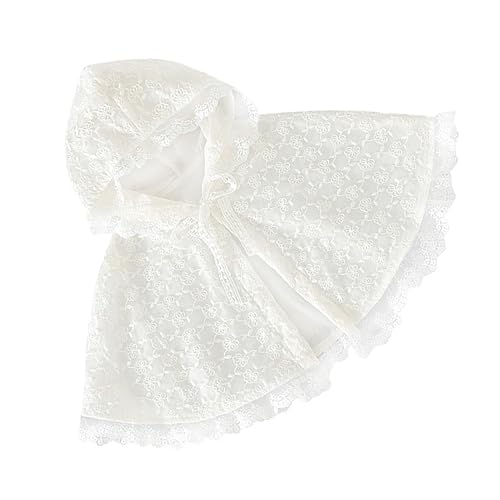 Beaupretty Cape Spitze Atmungsaktives Doppeltes Kapuzen Cape für Weiß Jahre Uv Stilvolles Kostümzubehör für Kleine Prinzessinnen von Beaupretty