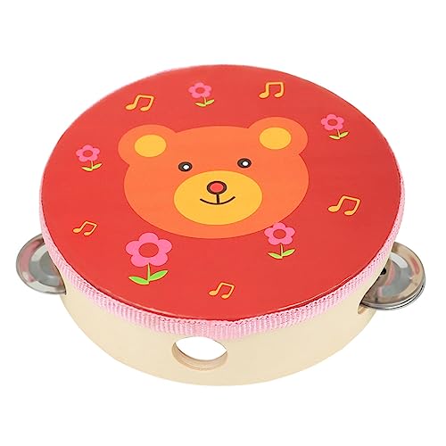Beaupretty Cartoon Handtrommel Rotes Bären Design Musikinstrument für Frühe Bildung Fördert Kreativität und Konzentration für Kleine Musikliebhaber von Beaupretty