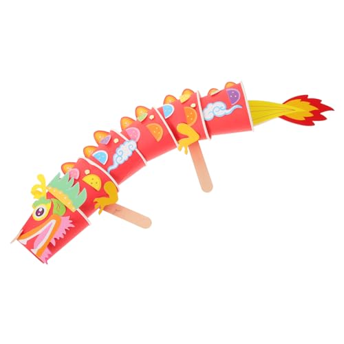 Beaupretty Chinesische Papier Drachen Dekoration Rot DIY Bastelset Party Zubehör Chinesisches Neujahrsfest Traditionelle Handwerkskunst Festlich von Beaupretty