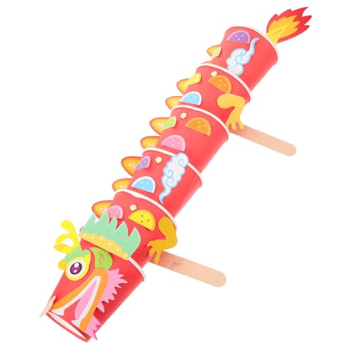 Beaupretty Chinesischer Papierdrache DIY Rote Bastelspielzeug Dekoration für Chinesisches Neujahr und Frühlingsfest Party Handgefertigt als Foto Requisite und von Beaupretty