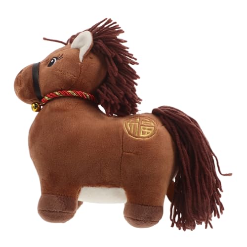 Beaupretty Chinesisches Neujahr Pferdeplüschmaskottchen Weiches Stofftier Deko Frühlingsfest Glücksbringer Sammlerfigur Lernspielzeug Tischdeko von Beaupretty
