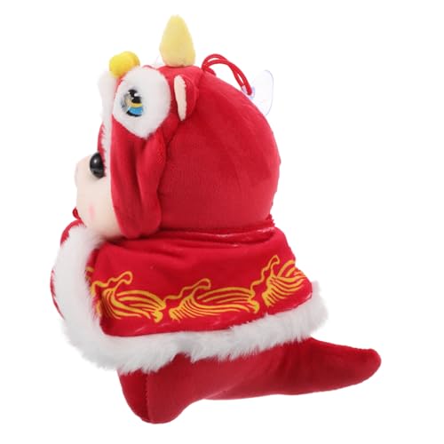 Beaupretty Chinesisches Neujahrsplüschtier Schlange Weiches Kuscheltier Jahr der Schlange Maskottchen Rotes Stofftier mit Saugnapf Dekoration für Zuhause und Feierlichkeiten von Beaupretty
