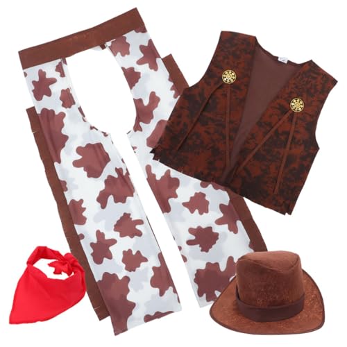 Beaupretty Cowboy Kostüm Set für Jungen Teiliges Set mit Hut Halstuch und Weste Western Outfit für Halloween und Mottopartys Komfortables und Auffälliges Design Beaupretty Cowboy Kostüm Set für Jungen Teiliges Set mit Hut Halstuch und Weste Western Outfit für Halloween und Mottopartys Komfortables und Auffälliges Design von Beaupretty