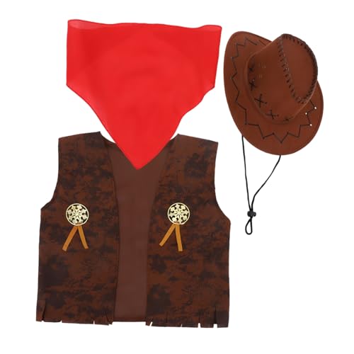 Beaupretty 130m Cowboy Kostüm Für Junge Mädchen Bequemes Material Western Outfit Inklusive Hut Und Bandana in Braun Für Halloween Und Karneval Beaupretty 130m Cowboy Kostüm Für Junge Mädchen Bequemes Material Western Outfit Inklusive Hut Und Bandana in Braun Für Halloween Und Karneval von Beaupretty