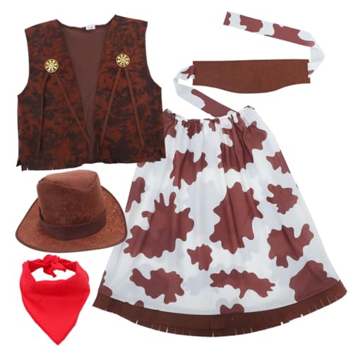Beaupretty Cowgirl Kostümset für Western Outfit mit Hut Bandana und Weste für Geburtstagsfeiern und Halloween Feierlichkeiten Beaupretty Cowgirl Kostümset für Western Outfit mit Hut Bandana und Weste für Geburtstagsfeiern und Halloween Feierlichkeiten von Beaupretty