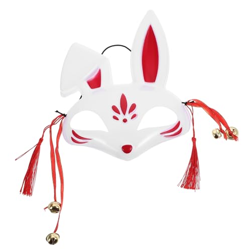 Beaupretty DIY Hasenmaske Halbgesichts Bunny Mask für Erwachsene Leicht Tragbar Karneval Halloween Kostüm Party Maske für Ball Cosplay Fest Rote Einheitsgröße Party Zubehör von Beaupretty