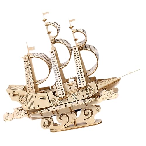 Beaupretty DIY Holz Segelboot Puzzle Modellbausatz für Kreative Freizeitbeschäftigung Fördert Kreativität und Hand Augen Koordination für Partys und Feiertage von Beaupretty