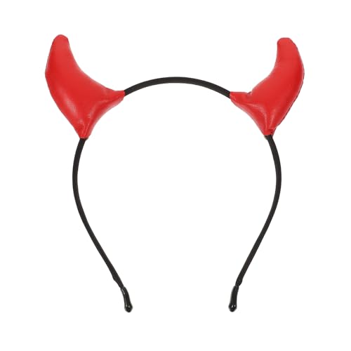 Beaupretty Dämon Horn Stirnband Kopfschmuck Aus Horn Teufelshorn-stirnband Teufelshörner Kopfschmuck Teufelshaar Teufel Mit Roten Hörnern Teufel Haarband Tier Kind Leder Rotes Bullenhorn von Beaupretty