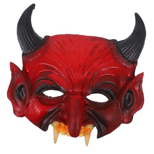 Beaupretty Dämonenmaske Cosplay PU Horror Maske mit Spitzen Hörnern und Zähnen für Halloween Party Festival Bühnenauftritt Sicher und Auffällig Beaupretty Dämonenmaske Cosplay PU Horror Maske mit Spitzen Hörnern und Zähnen für Halloween Party Festival Bühnenauftritt Sicher und Auffällig von Beaupretty
