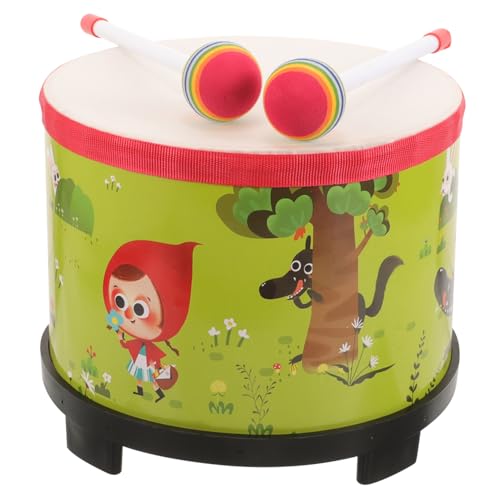 Beaupretty Dekorative Floor Drum Percussion Instrument mit Schlägeln Tragbare Musiktrommel für Anfänger Leichtes Holzspielzeug Rhythmusförderung und Musikalischem Lernen von Beaupretty
