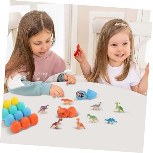 Beaupretty Dinosaurier Ei Spielset Teilig mit Farben Stabilem Stand Pädagogisch Vielseitig Einsetzbar Kindersicheres Lernspielzeug für Kleinkinder Jungen Mädchen von Beaupretty