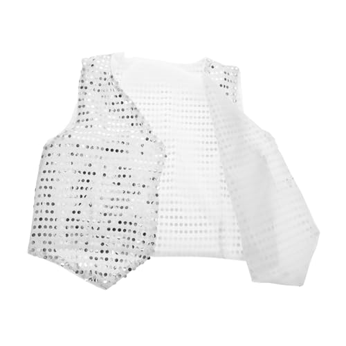 Beaupretty Disco-kinderbekleidung Glitzer-pailletten-weste Für Disco-party Vintage Party-paillettenweste Paillettenjacke Für Jazz-tanz-kostüm Silver Chemiefasermischung Beaupretty Disco-kinderbekleidung Glitzer-pailletten-weste Für Disco-party Vintage Party-paillettenweste Paillettenjacke Für Jazz-tanz-kostüm Silver Chemiefasermischung von Beaupretty