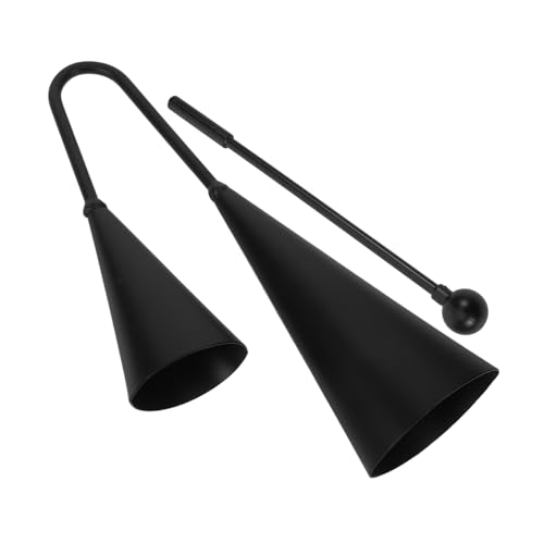 Beaupretty Doppelkopf Kuhglocke Agogo Bell aus Metall Zweifarbige Trommel Percussion Instrument mit Holzschlägel Langlebig und Sicher für Musikunterricht Bühnenperformance und von Beaupretty