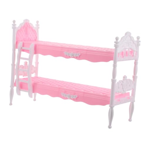 Beaupretty Doppelstöckiges Puppenbett für Prinzessinnen Mini Möbel für Puppenhaus für Rollenspiele Perfektes für Mädchen Farbenfrohes Design von Beaupretty