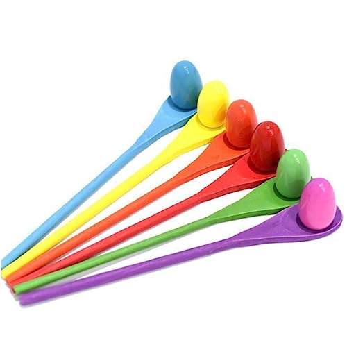 Beaupretty Eier und Löffelstaffelspiel Outdoor für Trainingswerkzeug zur Sensorischen Integration für Familienfeiern und Schulspiele Zufällige Farbe Zufällige Farbe Zufällige Farbe von Beaupretty