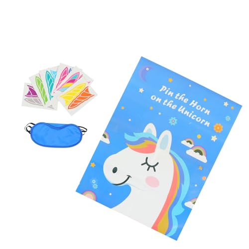Beaupretty Einzigartiges Einhorn Partyspiel mit Weichem Augenbinde Langlebigem Material und Buntem Design für Kindergeburtstag Fördert Geschicklichkeit und Sorgt für Spaß bei Kinderparty von Beaupretty