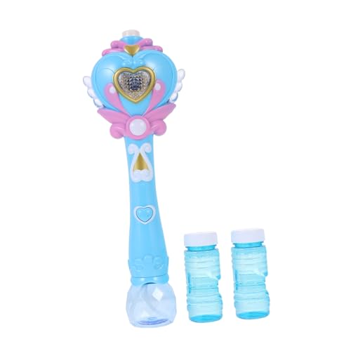 Beaupretty Elektrische Musik Seifenblasenmaschine Hexenstab Design Langlebiges Material Batteriebetrieben für Outdoor Eltern Junge Mädchen Spiel Bubble Blower Blau von Beaupretty