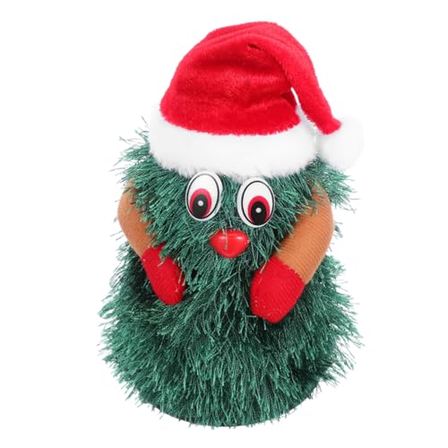 Beaupretty Elektrischer Drehbarer Tisch Weihnachtsbaum mit Musik und Tanzender Weihnachtsfigur Batteriebetrieben Multiszene Tischdekoration für Festliche Party und Heimgebrauch von Beaupretty