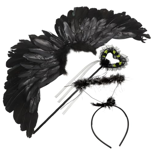 Beaupretty Engelsflügel Federflügel mit Heiligenschein und Zauberstab Leichtes Kostüm Zubehör für Party Cosplay Fasching und Dekoration Beaupretty Engelsflügel Federflügel mit Heiligenschein und Zauberstab Leichtes Kostüm Zubehör für Party Cosplay Fasching und Dekoration von Beaupretty